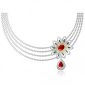 Beautifully Crafted Diamond Necklace in 18k Gold  with Certified Diamonds -NCK0890P